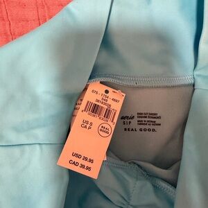 Aerie Sky Blue High Cut Cheeky Bikini Bottom